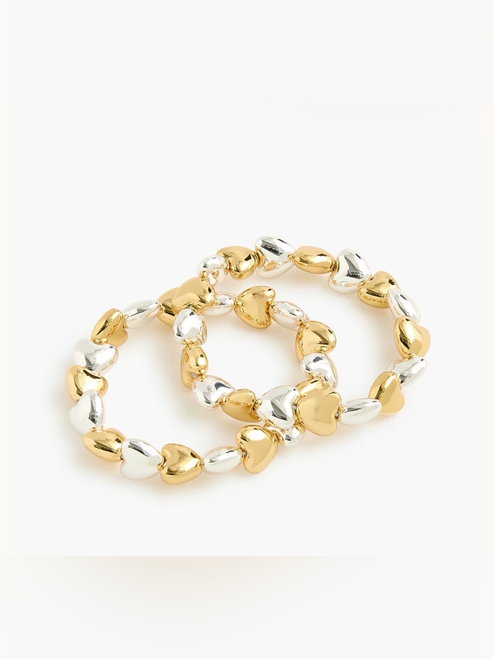 J.Crew Mixed Metal Hearts Bracelets NWT